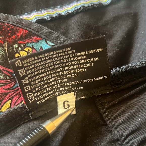 Ay Guey Lola Colorful Lining Flowers Birds Black Cotton Jacket Mexico - Picture 15 of 15